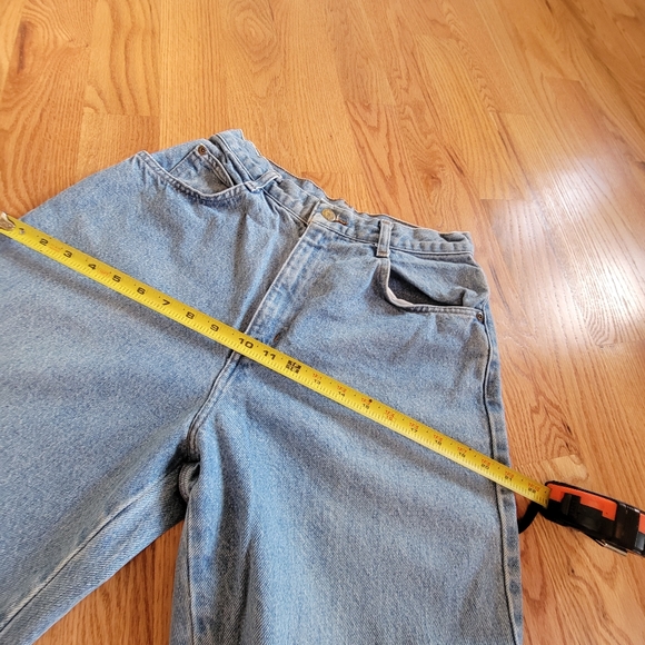 HUNT CLUB ♡ Vintage Hi-Rise Wide Leg Factory Faded Denim Blue Jeans 10P - Picture 11 of 16